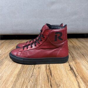 Raf Simons “R Logo” High-Top Sneakers – Red / Black – FW12
